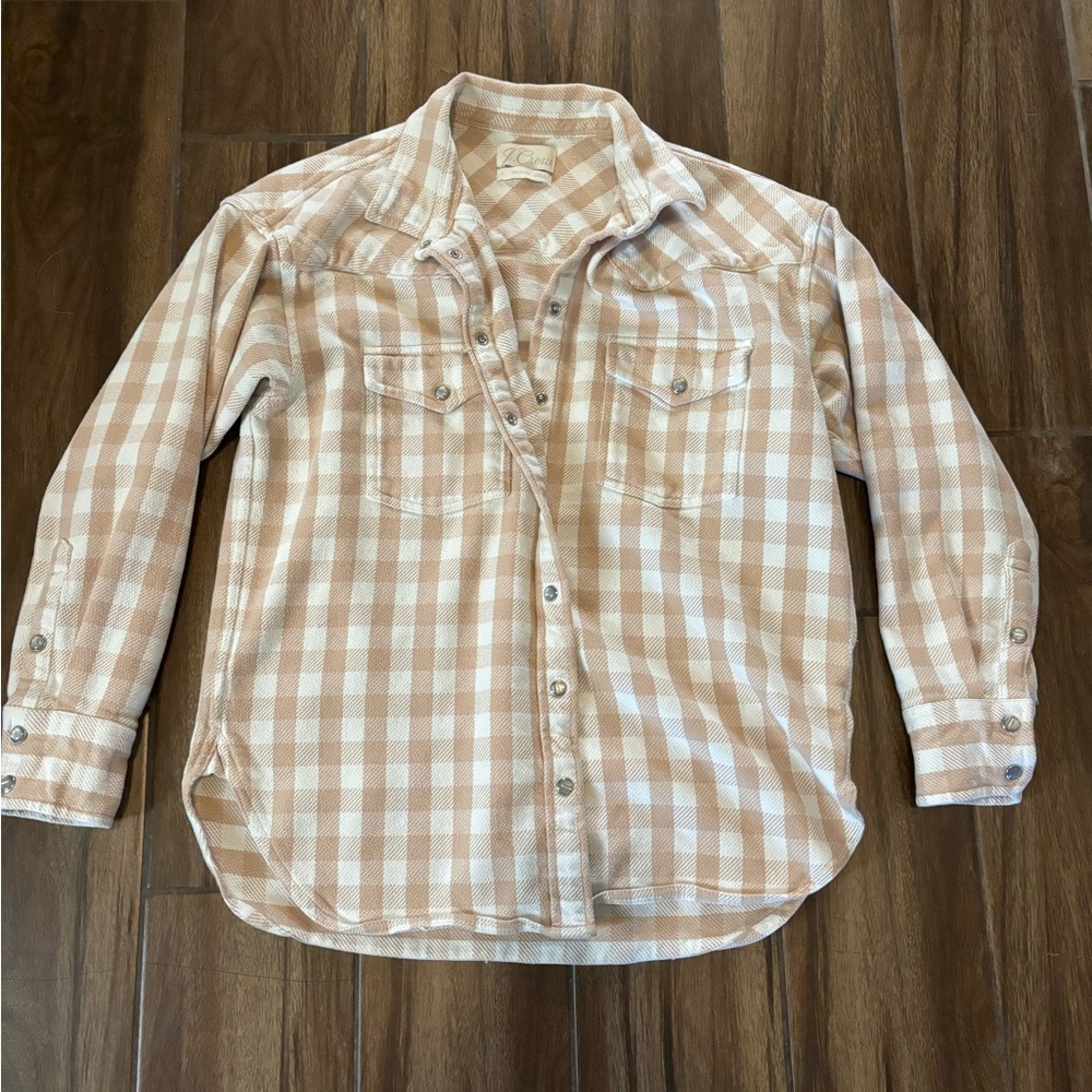J. Crew Plaid Snap Front Shirt